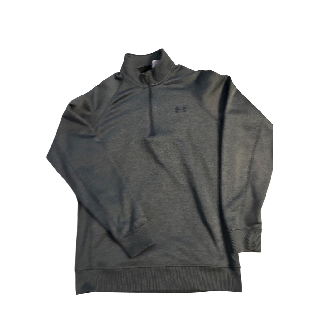 Under Armour ColdGear Mens Medium Quarter Zip Pullover Heather‎ Grey Loose Fit